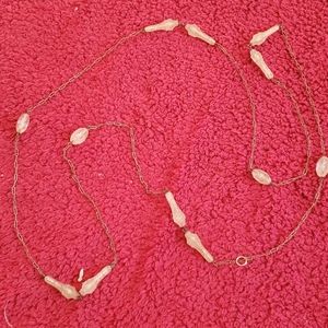 Gorgeous long necklace with 2 styles of glass bead